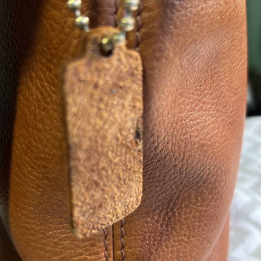 Vintage Coach British Tan Sonoma Leather Bucket Crossbody Bag #4907 - Picture 11 of 12